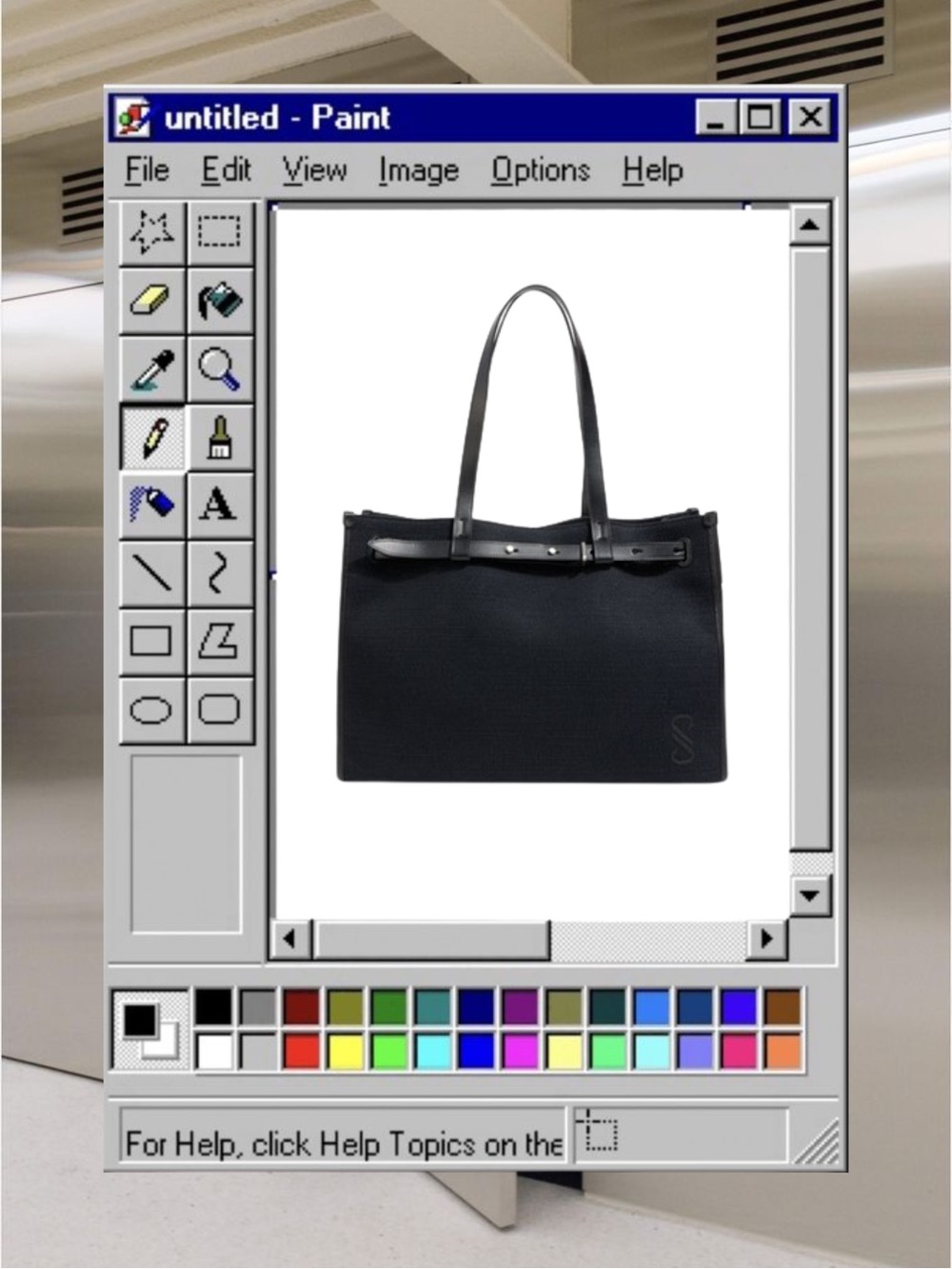 Proenza Schouler Black Wool with Leather belt Tote. Preowned pristine